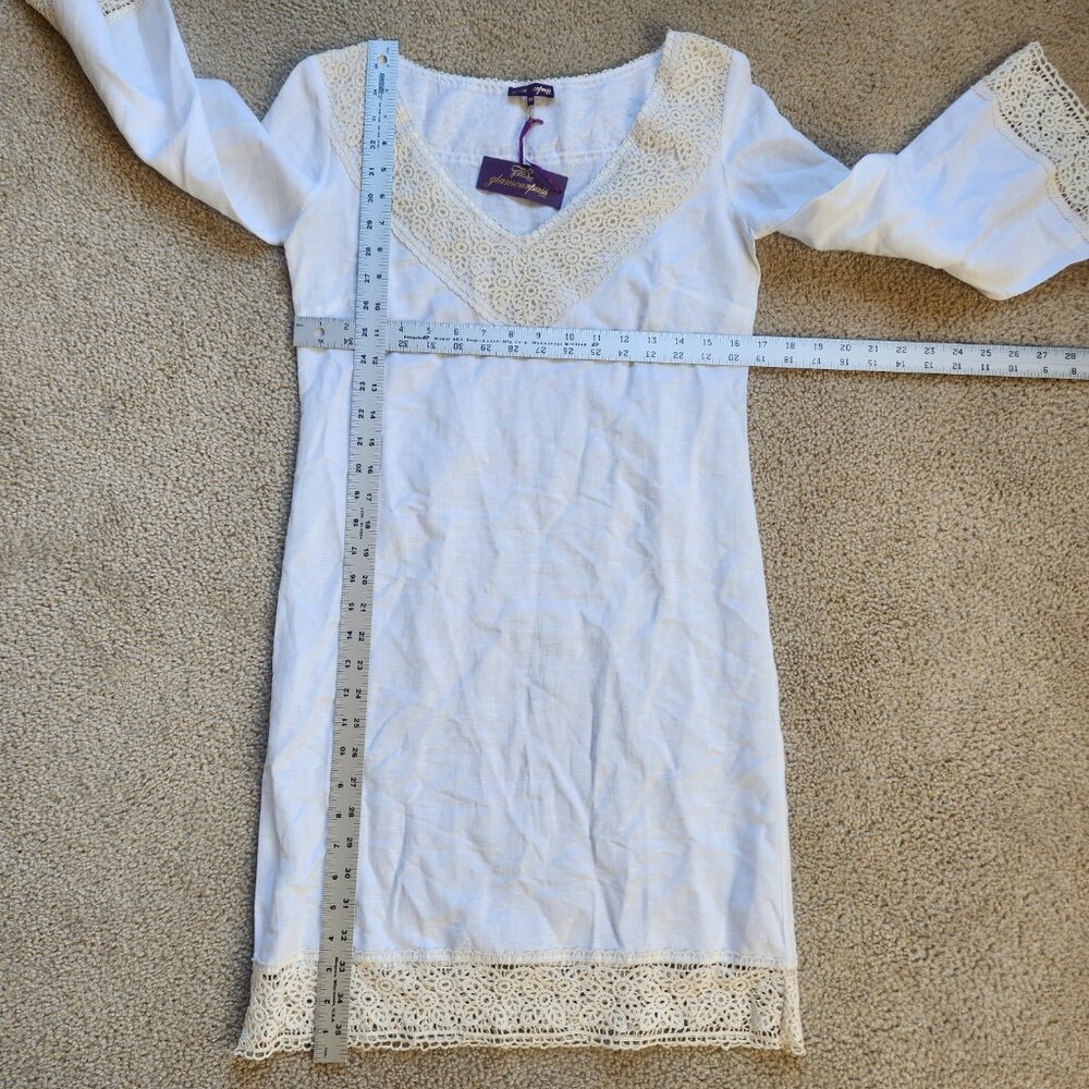 NWT Embroidered crochet linen dress coverup - Picture 7 of 9